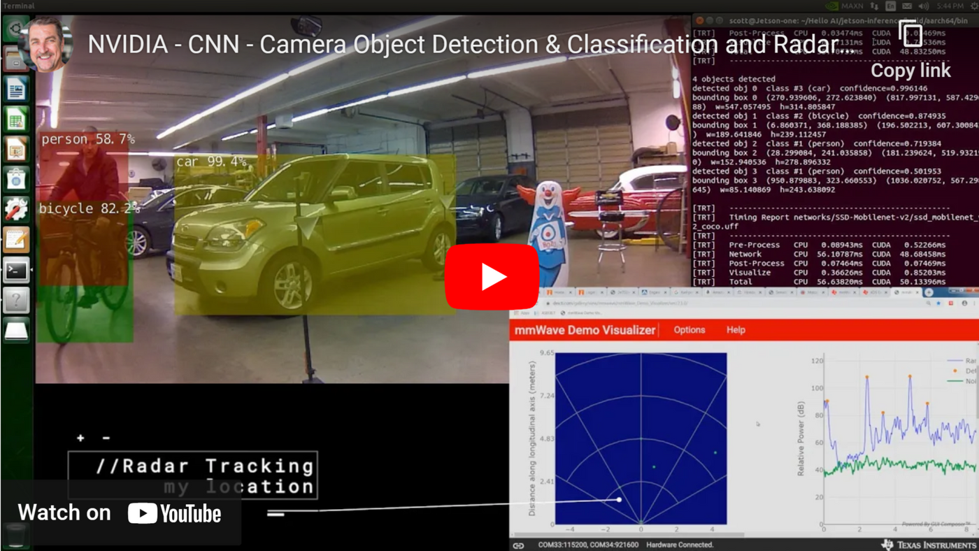 ADAS Demonstration - Camera Object Detection Classification and Radar