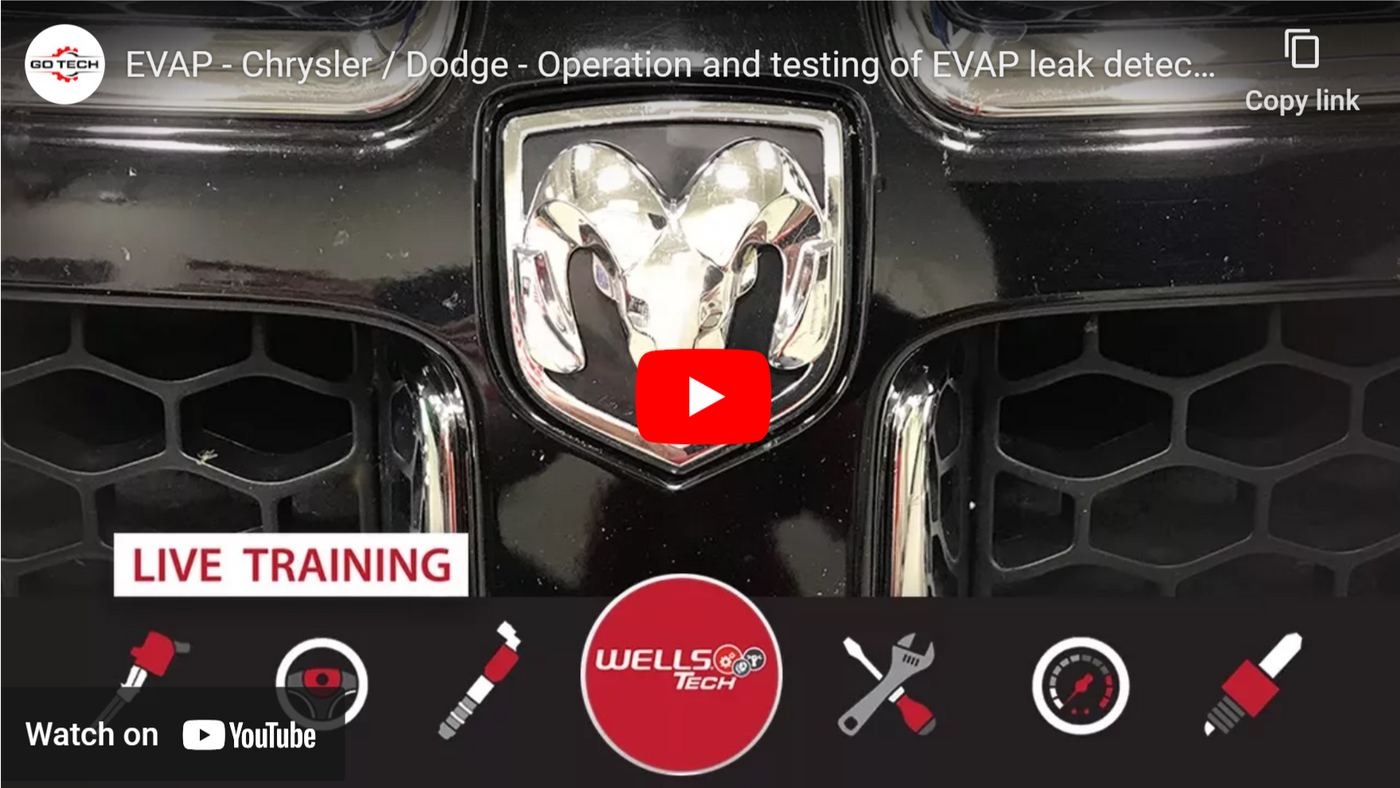 Chrysler/Dodge EVAP leak detection systems: LDP, NVLD, ESIM, a WellsTech webinar