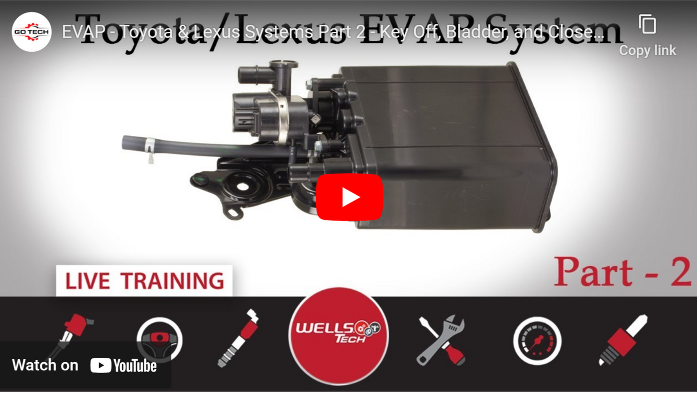 EVAP: Toyota/Lexus Leak Detection Pump System, a WellsTech webinar