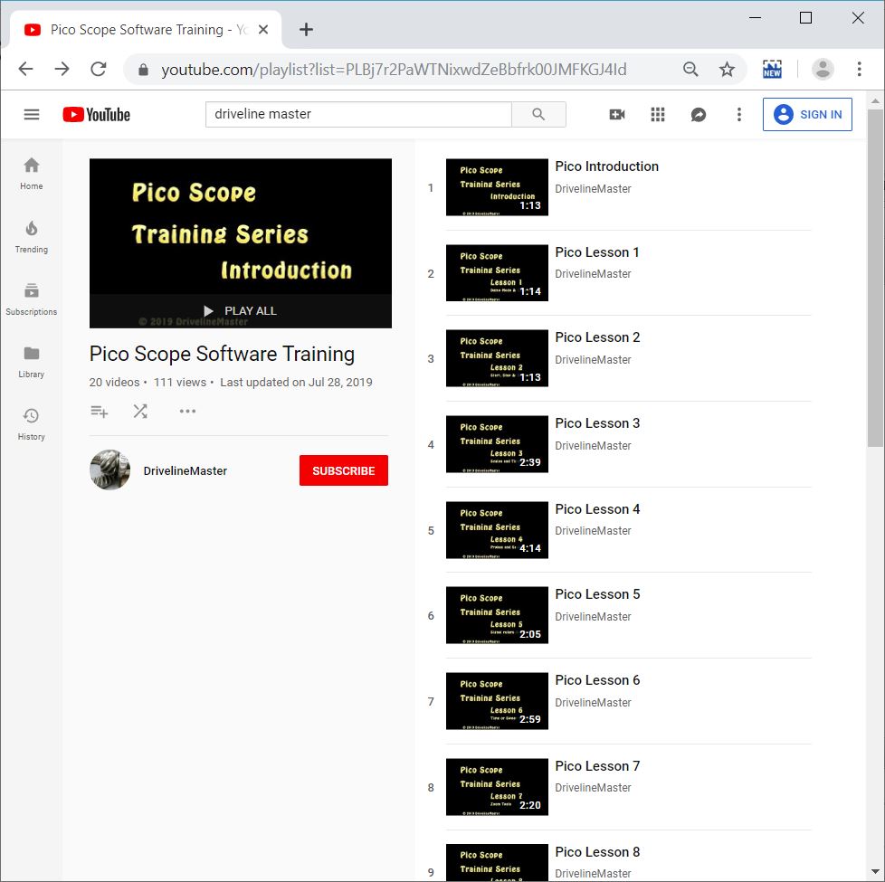 The PicoScope One-minute and One Feature at a Time in 20 videos