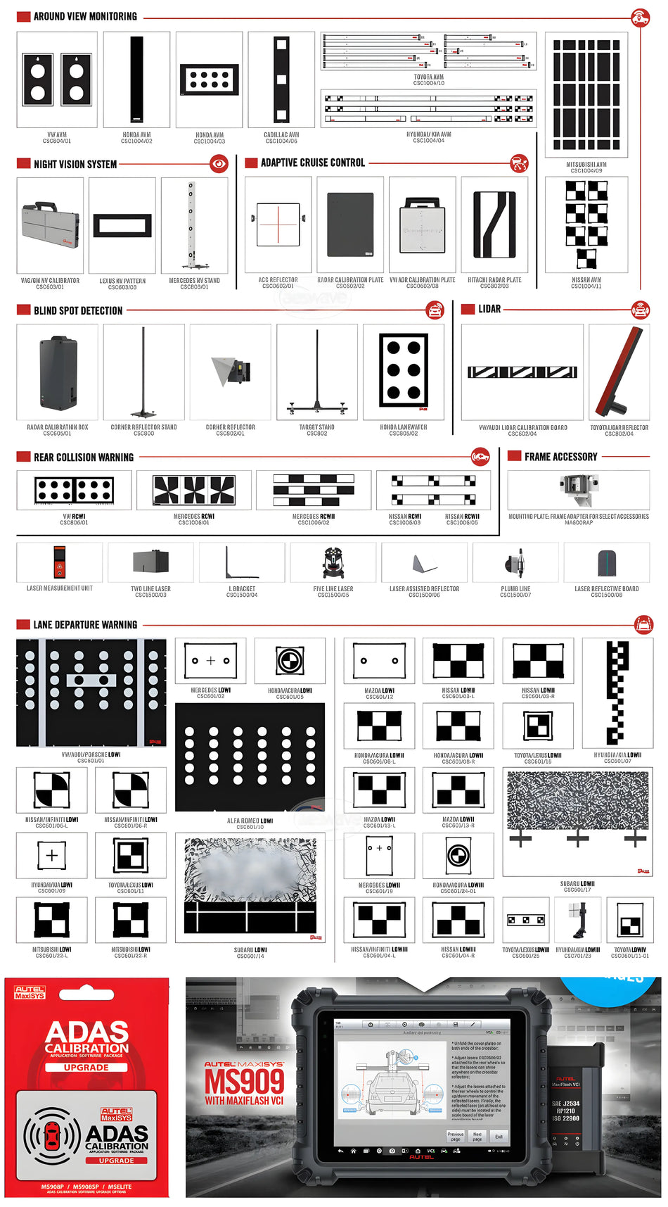 ADAS MA600 Frame All Systems 2.0 T with MaxiSYS 909 Tablet with 1-year Subscription