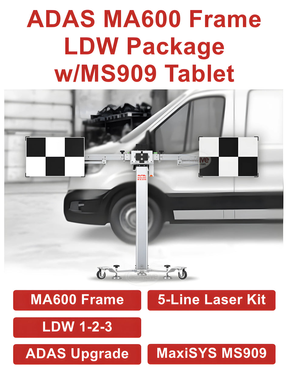 ADAS MA600 Frame LDW 2.0 T with MaxiSYS 909 Tablet with 1-year Subscription