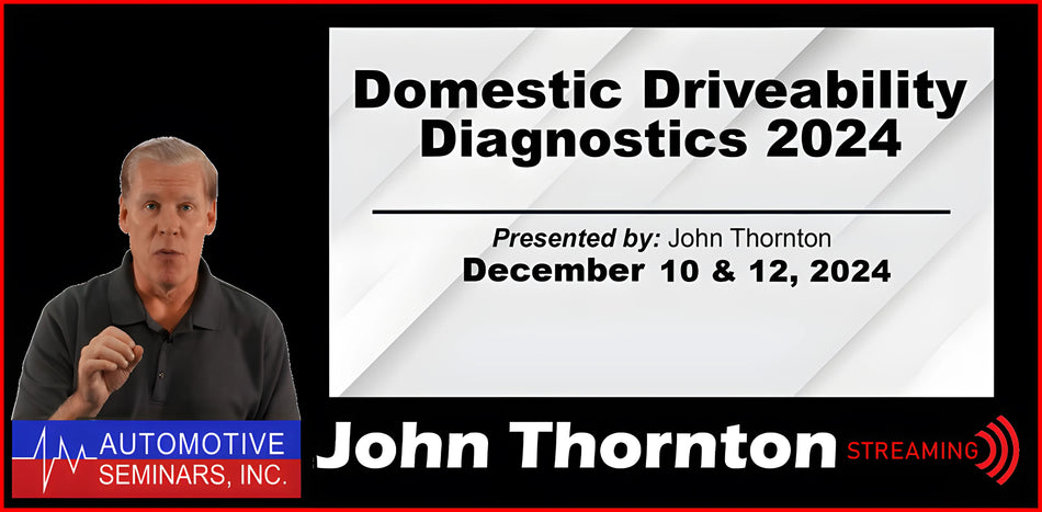 Domestic Driveability Diagnostics 2024 by John Thornton