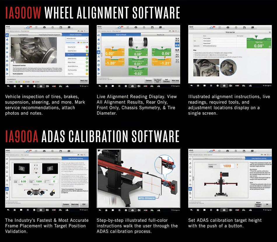 IA900WA Wheel Alignment and ADAS Frame with MSULTRAADAS Tablet