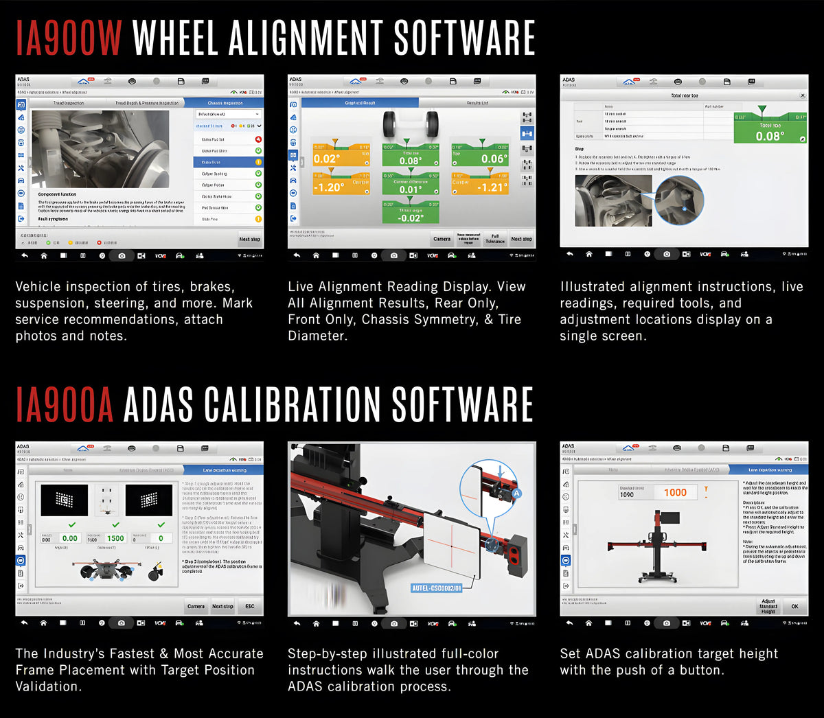 IA900WA Wheel Alignment and ADAS LDW Package with MSULTRAADAS Tablet