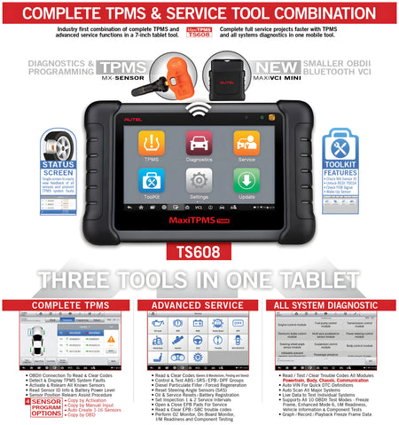 MaxiTPMS ts608k-1 with 8 MX 1-Sensors