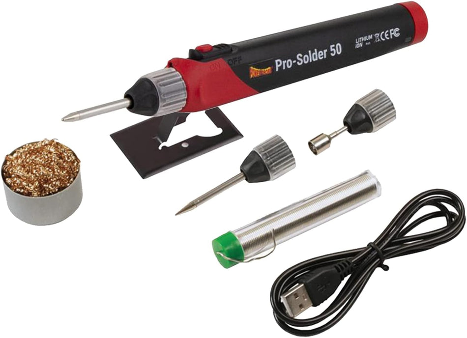 Power Probe Pro-Solder 50 Electric Soldering Iron Kit, Rechargeable (PPPS50W)