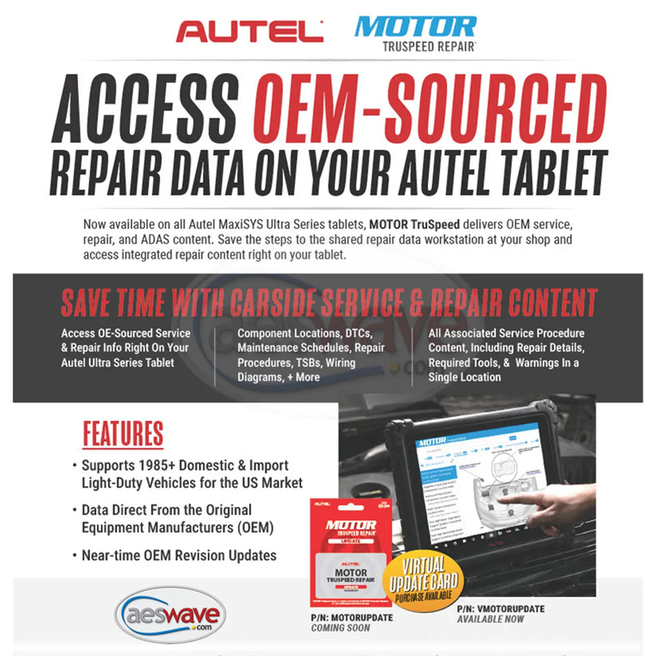 MOTOR TruSpeed Update for Autel Ultra-series tablets (Virtual Card)
