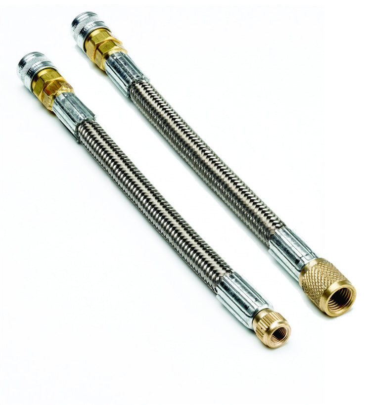 Set of 2 high-pressure fuel hoses (max. 500 psi / 34.47 bar) , large and small Schrader valve