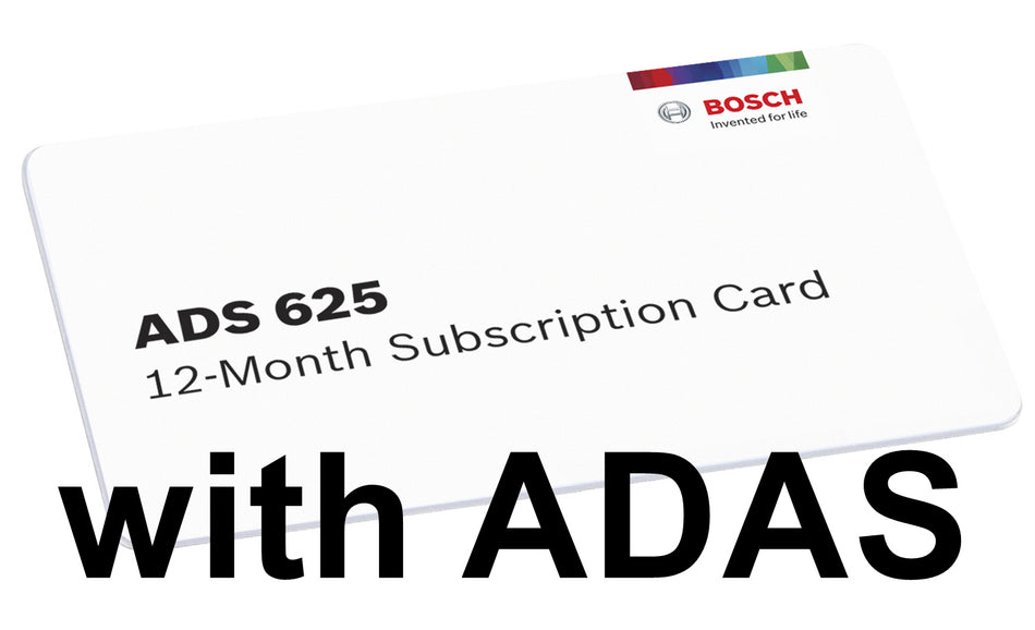 ADS 625/625x ADAS and Diagnostic 12-Month Software Subscription (Bosch 3970-ADAS2-SUB)